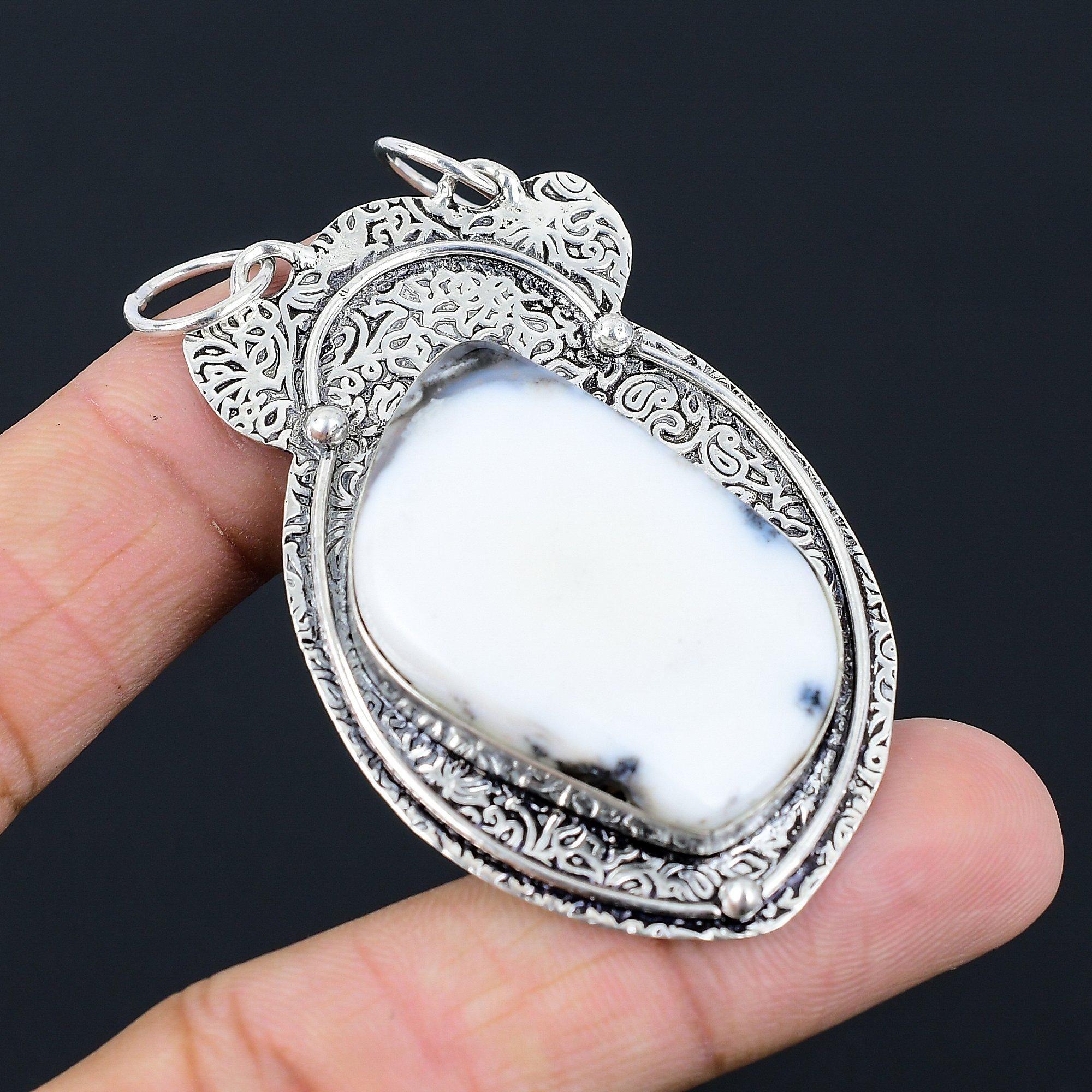 Daughters Day Deal Dendrite Opal Gemstone Wedding New Pendant Jewelry 925 Silver