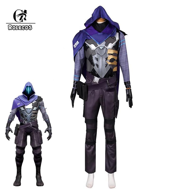 

Game Valorant Omen Cosplay Costume Role Play Blueadult Men Roleplay Outfits Male Halloween Party Costume XXL