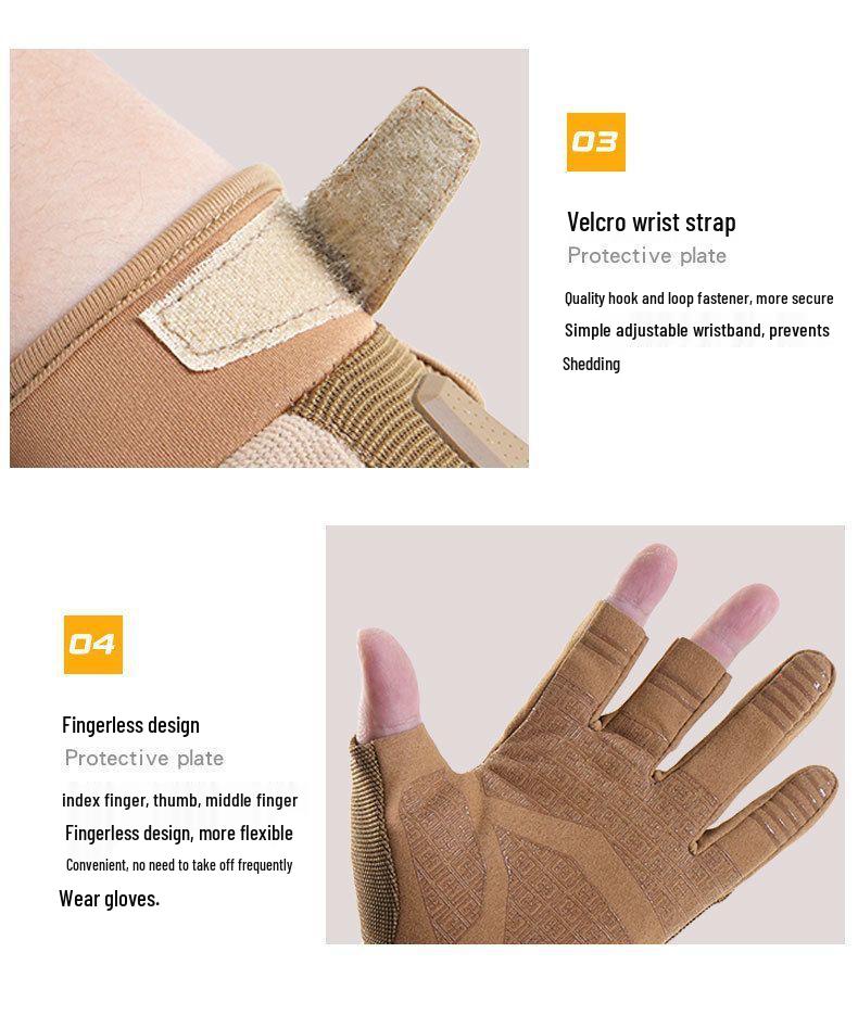 Men's Fingerless Tactical Gloves - Non-Slip Microfiber Leather for Outdoor Sports, Climbing, Training, and Cycling Protection.