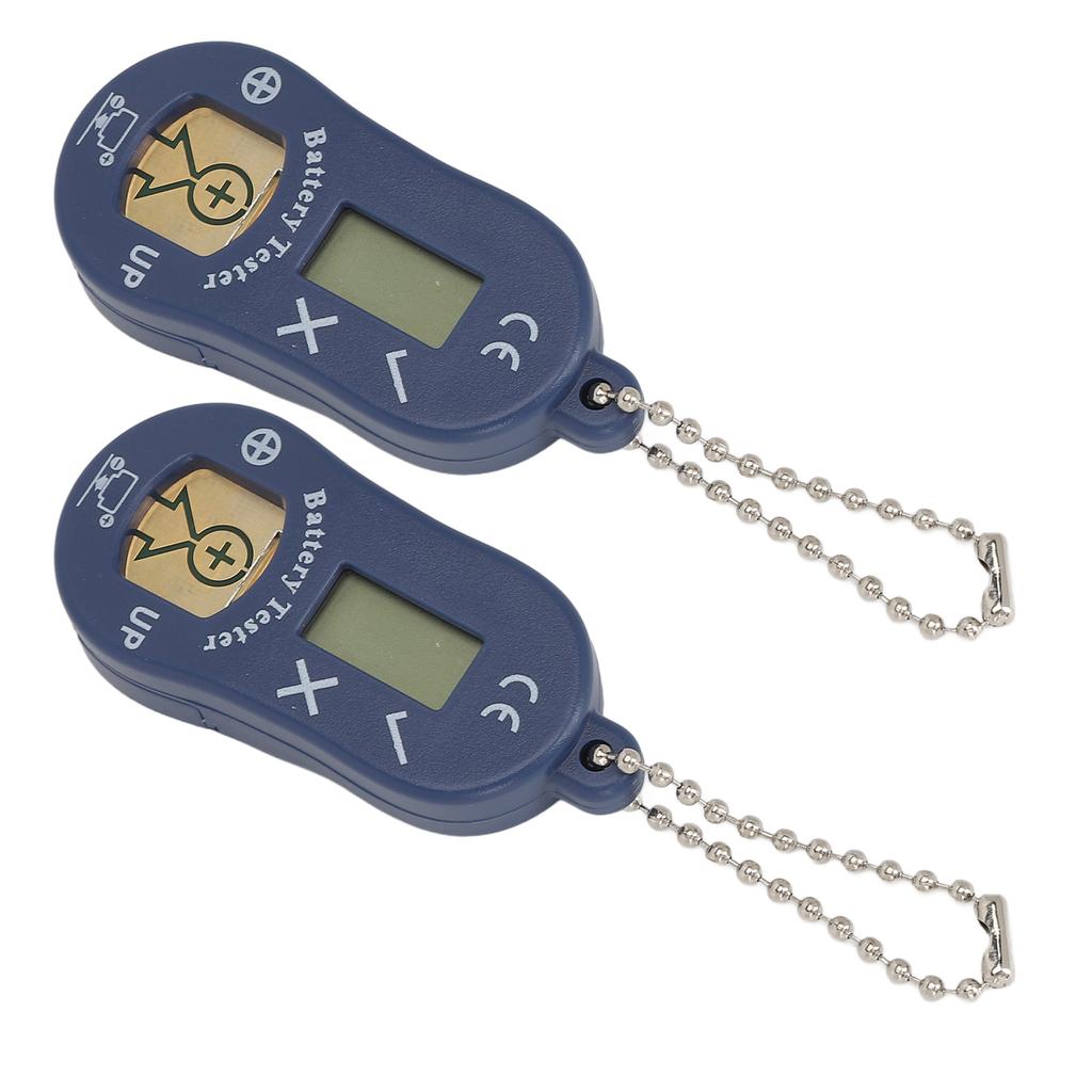 2pcs Sound Aids Battery Tester LCD Display High Accuracy Battery Measuring Meter Blue