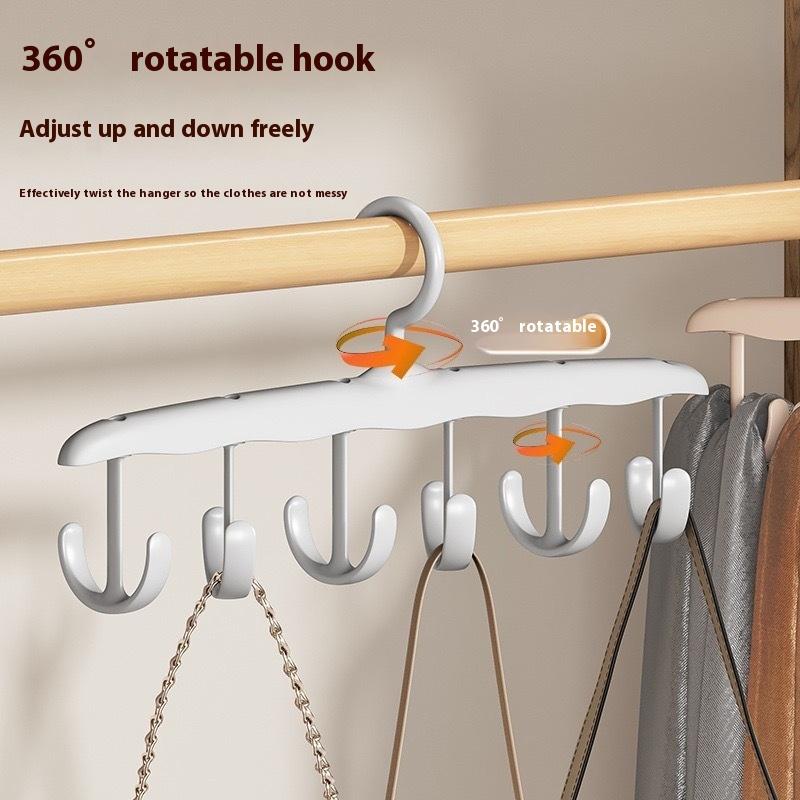 12-Hook Rotating Hanger Space-Saving Closet Organizer For Ties Belts Underwear Portable Home & Dorm Storage
