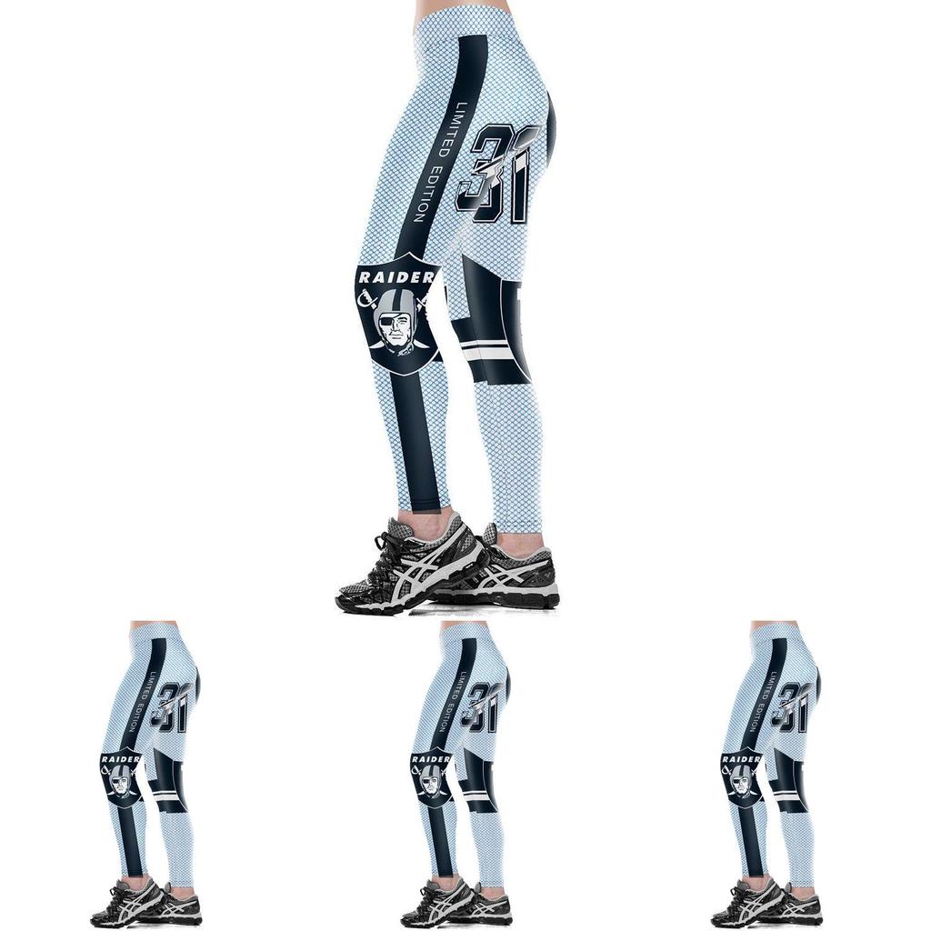 Leggings Fitness Women Team Oakland Raiders Sport 3d Yoga Pants Gym Run Training