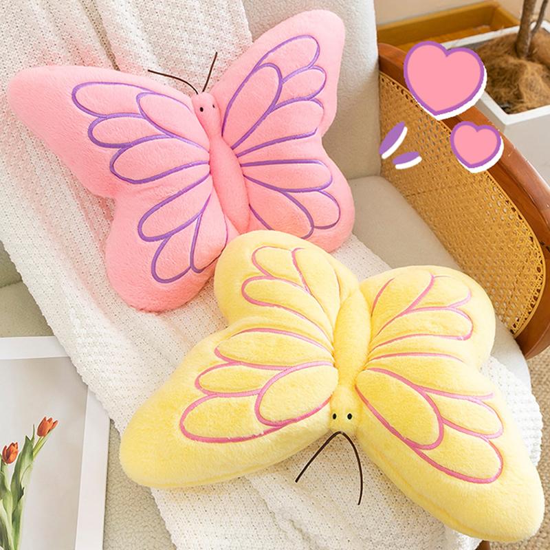 3D Butterfly Throw Pillow Colorful Decorative Pillows for Bedroom Living Room Home Decor Soft Stuffed Animal Print Cushion Girls