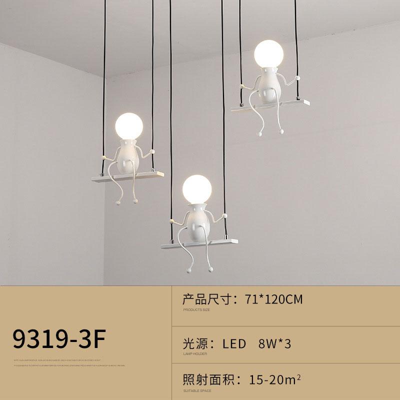E27 Cartoon Little Man LED Pendant Lamp Creative Swing People Pendant Ceiling Lamp Kids Baby Children‘s Room Chandelier Decor