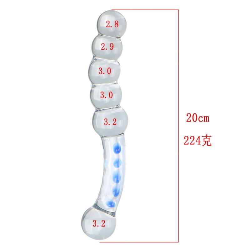New SM Transparent Glass Bead Anal Plug, Male Prostate Massager, Clitoral Stimulation Vibrator for Women,18+Adult Sex Toys