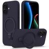 For iPhone 17 Case Compatible with MagSafe Kickstand PC + Silicone Phone Cover - Midnight Blue