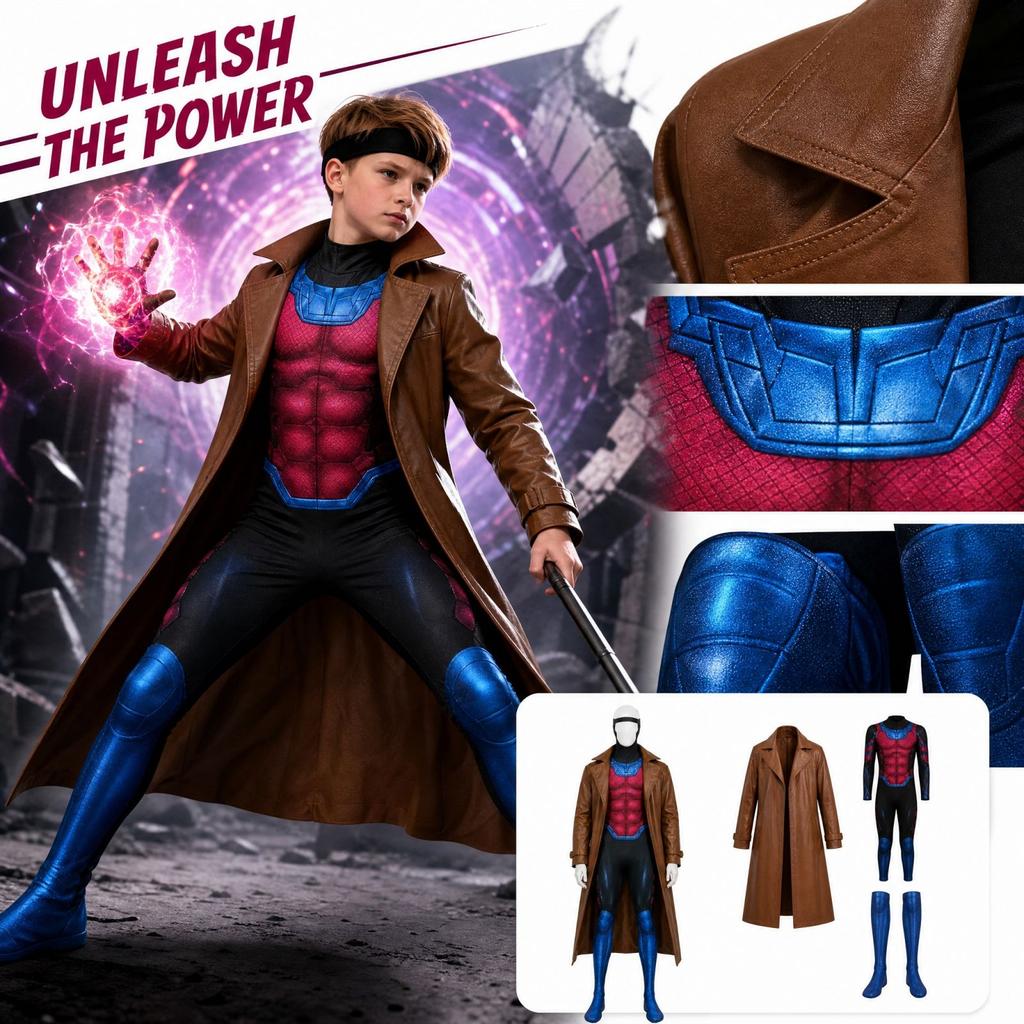 Kids Full Trench Coat Outfit Set for Boys and Girls, Long Coat for Dress-Up and Parties