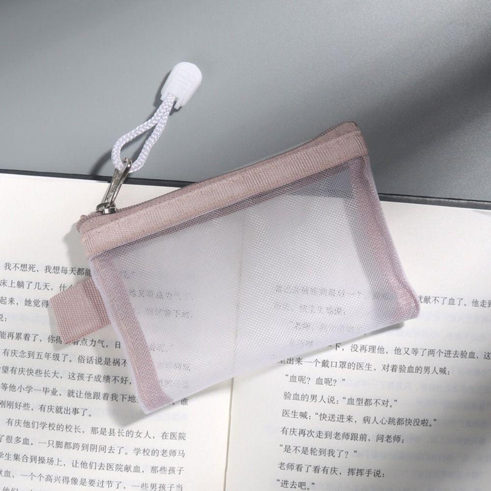 

Cosmetic Bag Mesh Zipper Bag Change Storage Bag Clear Mesh Bag Casual Mini Coin Purse Girl