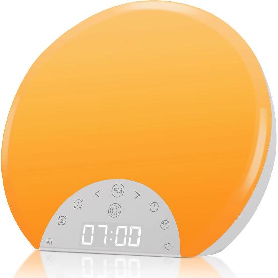 ANTDALIS Sunrise Alarm Clock Wake Up Light for Kids, Adults, Heavy Sleepers with Dual Alarms, Snooze, Sleep Aid with 7 Nature Sounds for Bedrooms