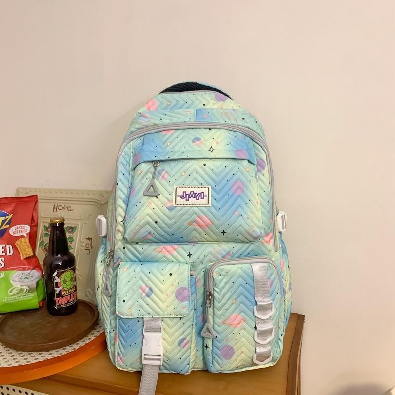 Cartoon Print Backpack Middle School Student Schoolbag Large Capacity Backpack