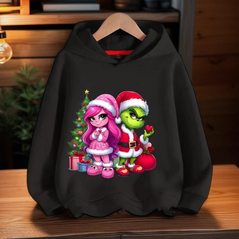 Cartoon Fashion Men Women's Hoodies Christmas Green Monster Print Pullover Cartoon Casual Sweatshirt Kids Hoodies Long Sleeve Clothing