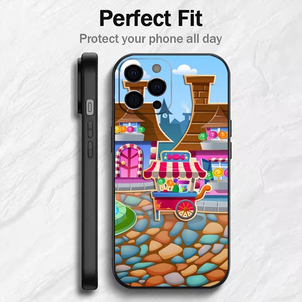 CCS Game C-Candy C-Crush Parinting Phone Case For iPhone17,16,15,14,13,12 Plus,Max Soft Silicone Black Cover