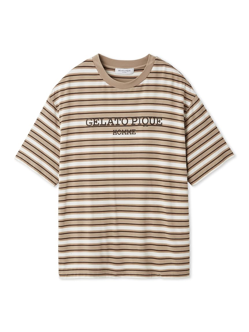 

Gelato Pique HOMME Rayon Size BEG M Cool-Touch Multi-Border T-Shirt, Men s, (PHCT251965)