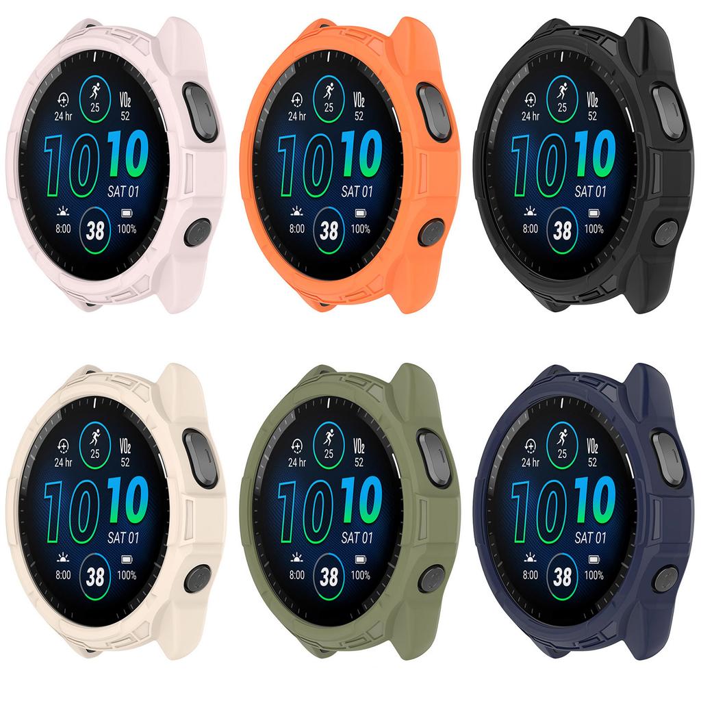 Stoßfeste Displayschutzhülle Gehäuse Schutzhülle Stoßfänger-Schale Kompatibel für Garmin-Forerunner 965 Uhr