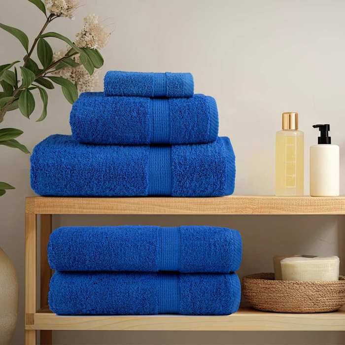 VidaXL Serviettes de douche 2 pcs bleu 70x140 cm 360 g/m² 100% coton, serviette, ensemble de serviettes de bain, serviette 136713