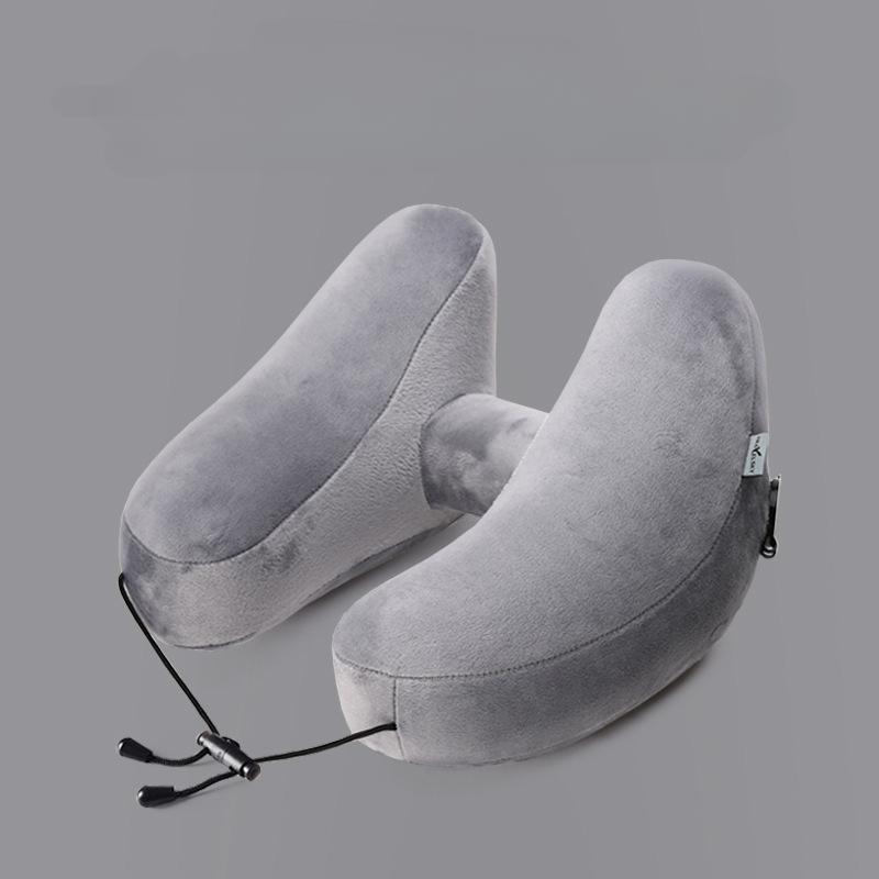 Neck Pillow Travel U-shaped Pillow Inflatable Pillow H-type Outdoor Car Long-distance Plane Neck Pillow Nap Pillow Hooded