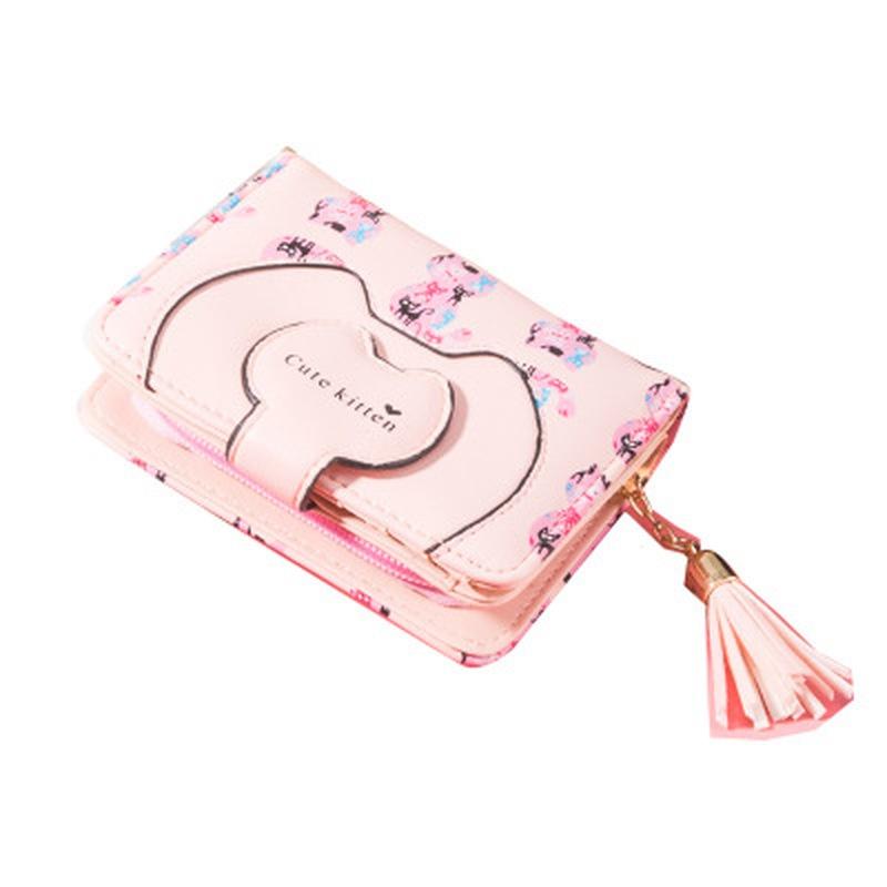 commodity Women Cute Cat Wallet Small Zipper Girl Wallet Pu Leather Women Coin Purse Female Card Holder Wallet