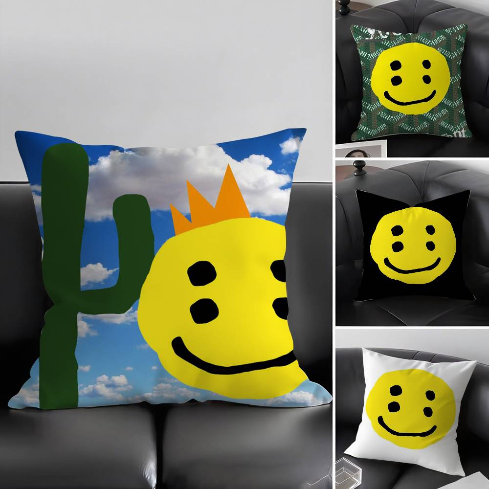 Pillow Case Luxury Smile C-Cpfm Home Dorm Chair Back Short Plush Double-Sided Printing Office Nap Time Cushion Cover