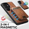 2 In 1 Detachable Oil Wax Pattern Magnetic Leather Phone Case for Samsung S26 Ultra S25 Plus S24 S23 S22 Wireless Charging Cover