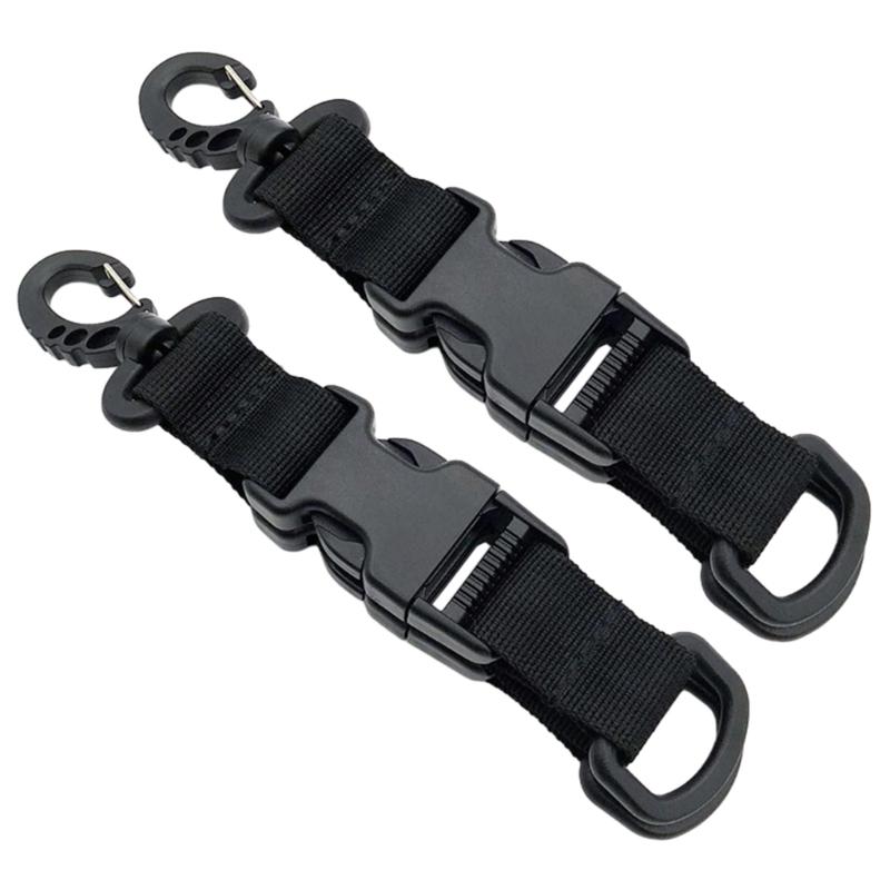 D-Shaped Keychain Double-Split Quick Release Hanging Buckle Tactic Nylon Webbing Backpack Hook Multifunctional Carabiner 1