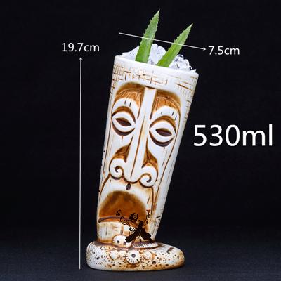 1 Piece 450ml Hawaii Tiki Mugs Cocktail Cup Beer Beverage Mug Wine Mug Ceramic Ku.Ku.Kauioo Mugs Barware