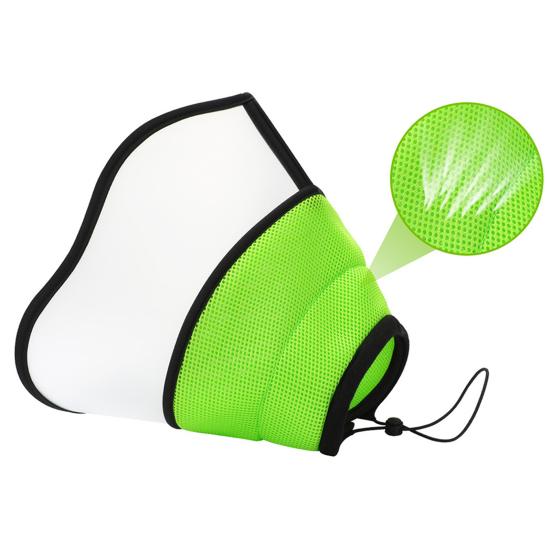 Dog Cone Collar Adjustable Fastener Tape Post-Surgery Recovery Soft Dog Cone Collar with Clear Splicing Cover