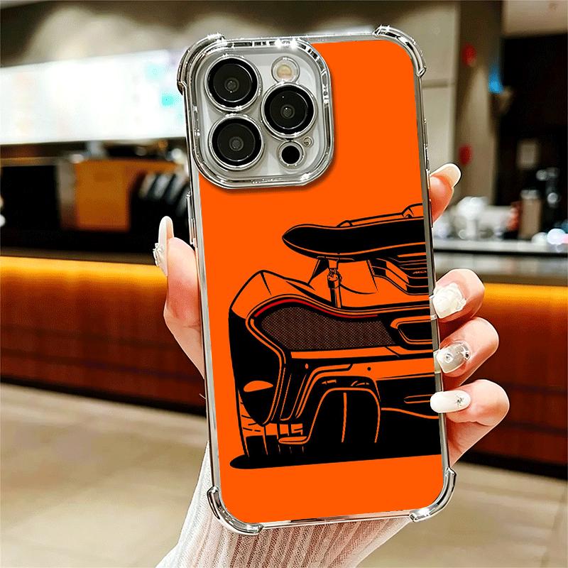 Super Sports Car Simple Desgin Soft Phone Case For iPhone 15 16 17 Air 14 Pro Max 16E Plus 13 12 Mini Plating Anti-Fall Fundas