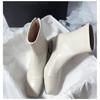 Fashion New Women's Metal Hollow Heel Iron Head Metal Pointed Toes Modern Short Boot for Women Winter Street Style Low Heel Boots Female