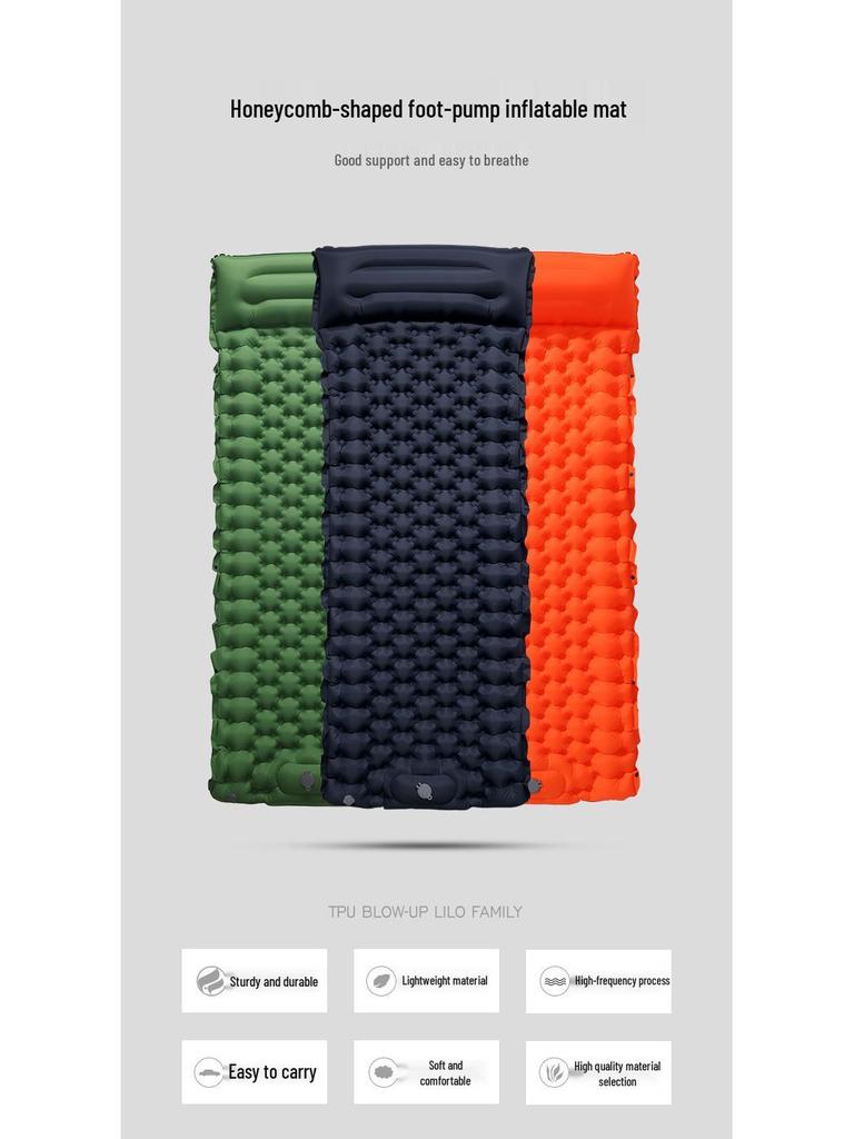 Thickened Outdoor Foldable Moisture-Proof Inflatable Tent Mat, Suitable for Single or Double Use.
