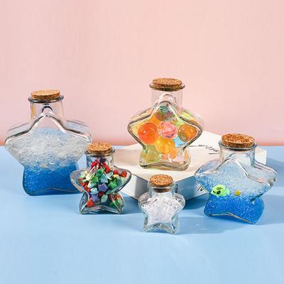 Five-pointed Star Shape Glass Bottles DIY Craft Wishing Decorative Gift Jar Birthday Wedding Christmas Gift Bottle Home Ornament