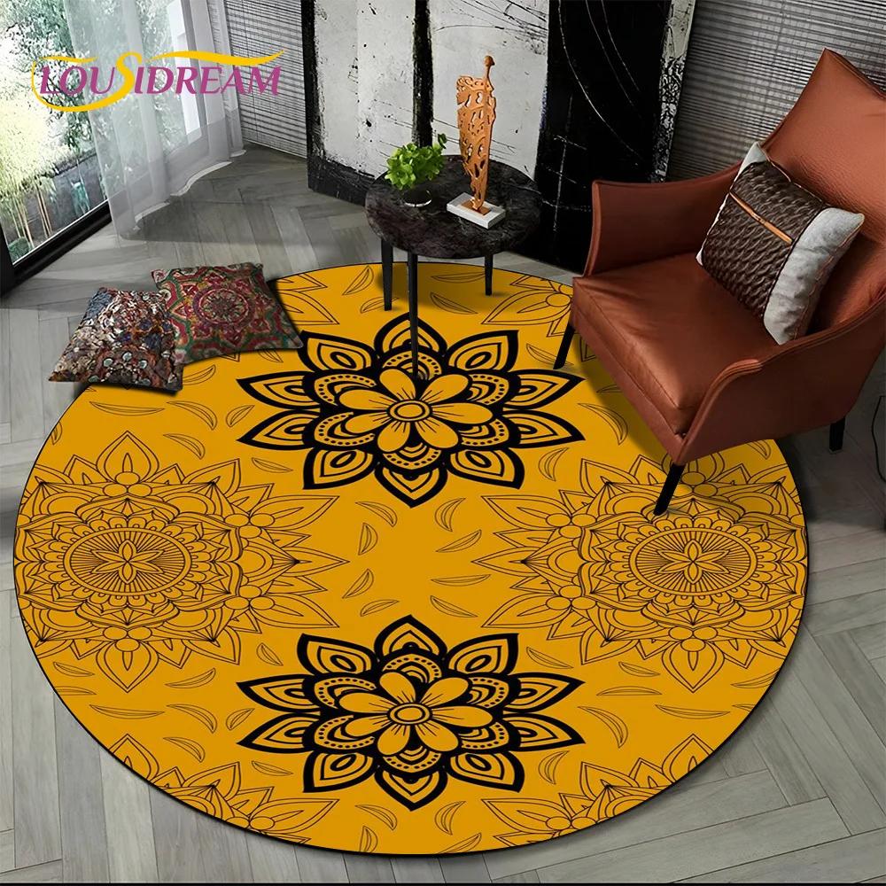 3D Mandala Meditation Nature Spirit Yoga Bohemia  Round Carpet Rug for Living Room Bedroom Child Decor,Pet Area Rug Non-slip Mat