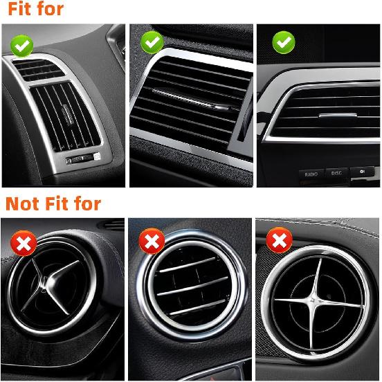 NBTEPEM Bling Car Air Conditioner Decoration Strip for Vent Outlet, 10 PCS Universal Rhinestone Car Vent Outlet Trim Decorations, Bling Interior