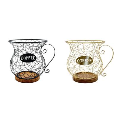 Coffee Pod Holder Cup Shaped Sturdy Metal Wire Modern Organizer Basket for Countertop Bar Accessories Kitchen Cafe Desktop