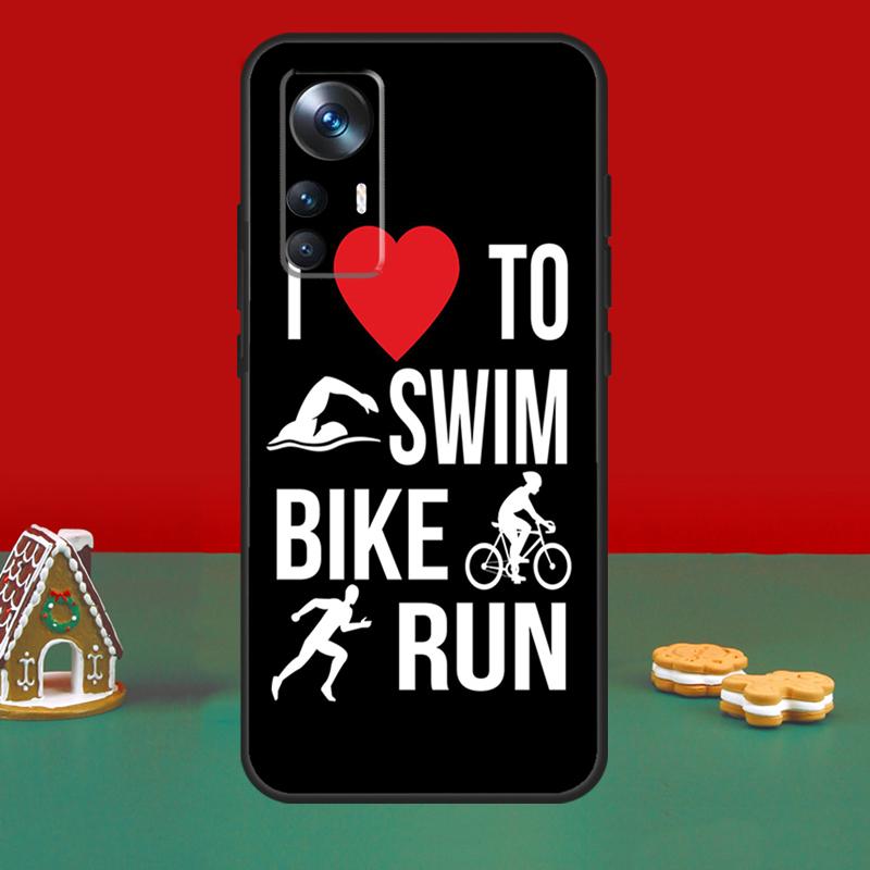 

Swim Bike Run Triathlon For POCO M6 Pro X6 Pro X3 X5 F3 F5 M5s Phone Case For Xiaomi 14 12T 11T 13T Pro 12 13 Lite POCO F3