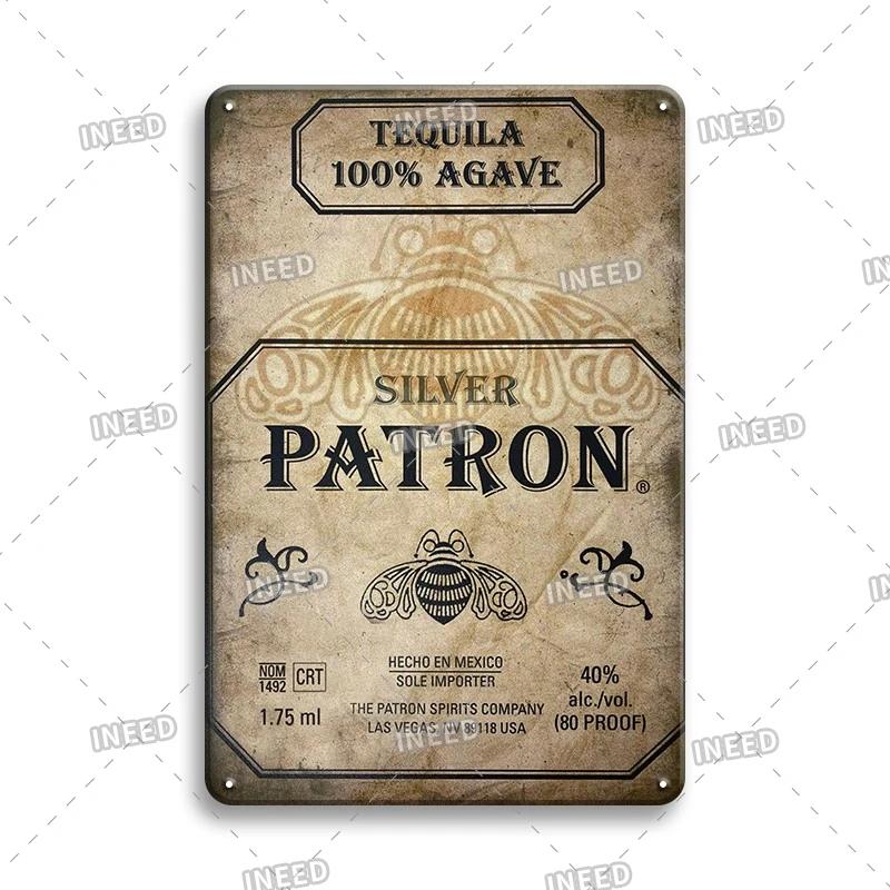 Tequila Whisky Tin Sign Metal Sign Dekoracyjny Vintage Plate Decor Retro Plakietka do Baru Pub Man Cave Club Room Home Wall Decor