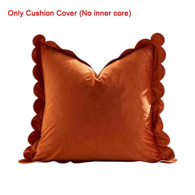 1PC Case Soft Accent Cozy Sham Elegant Cushion Cover Ruffled Pillow Solid Scalloped Edge Multiple colors