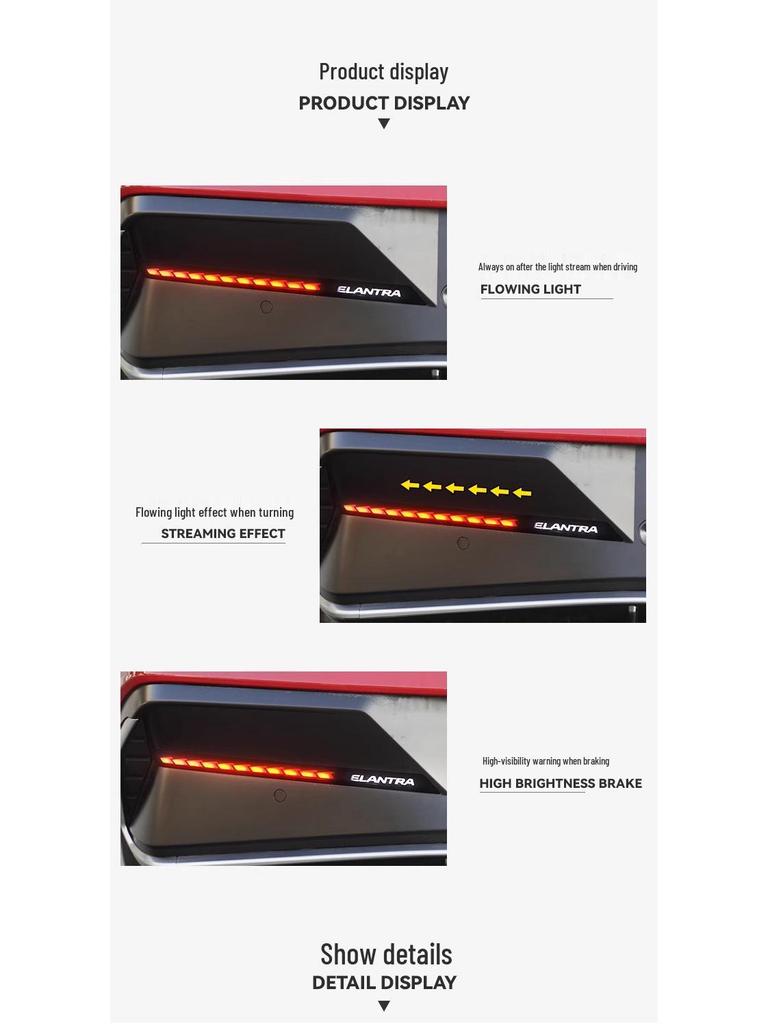 2023-2024 Hyundai Elantra Rear Bumper LED Lights & Sequential Turn Signals