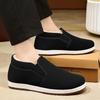 Winter Men's Old Beijing Cloth Shoes Non Slip Solid Color Fleece-Lined Thickeneded Cotton Shoes High Top Warm Casual Cotton Shoes