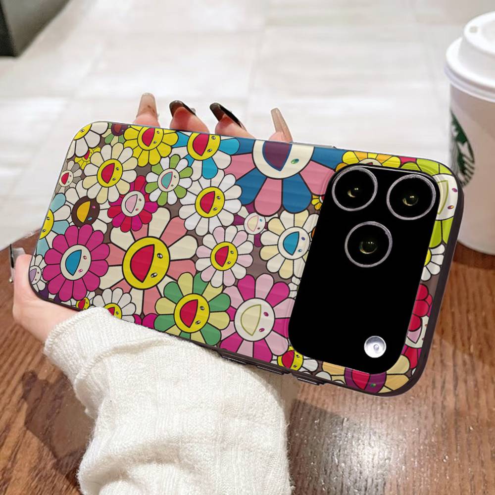 

Art T-Takashi M-Murakamis Phone Case For IPhone 17 16 15 14 13 12 11 Pro Max Plus Corrugated Bumper Back Cover Shell iPhone 11