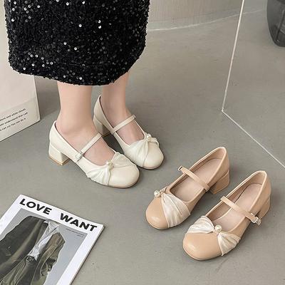 Sapatos de boca rasa versáteis femininos primavera e verão 2025 novo casual moda estilo fada francesa Mary Jane tendência de sapatos femininos