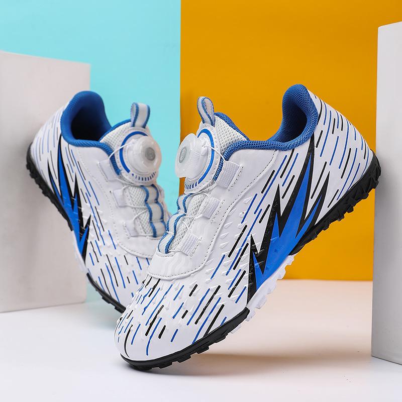 New Spring and Summer Children's Football Shoes Boys Broken Nails TF Teen Girls Elementary School Students Rotating Buttons Grass Training