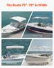 3 Bow Boat Bimini Tops 72"Lx(73"-78")W x 46"H Awning Canopy Light Grey