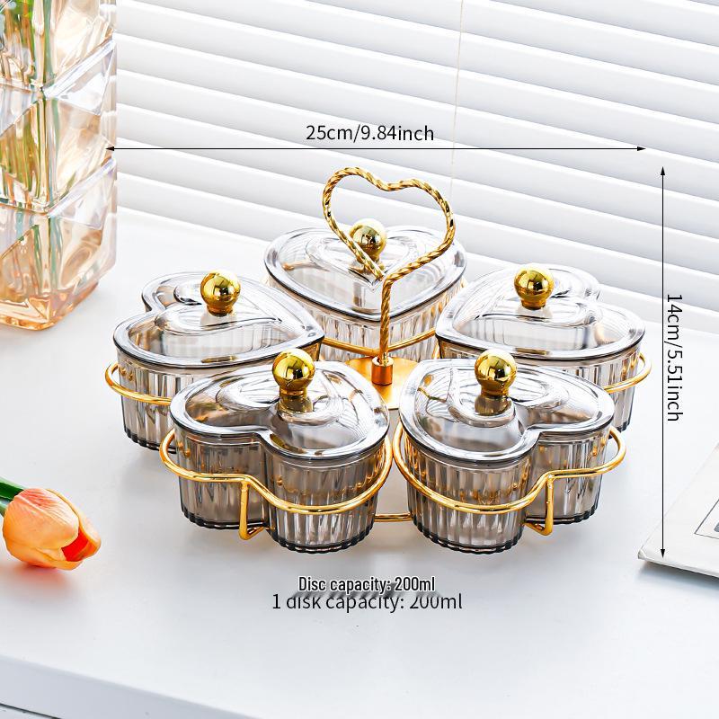 Heart-Shaped Dustproof Dried Fruit Tray - Living Room Coffee Table Snack Box & Storage Bowl