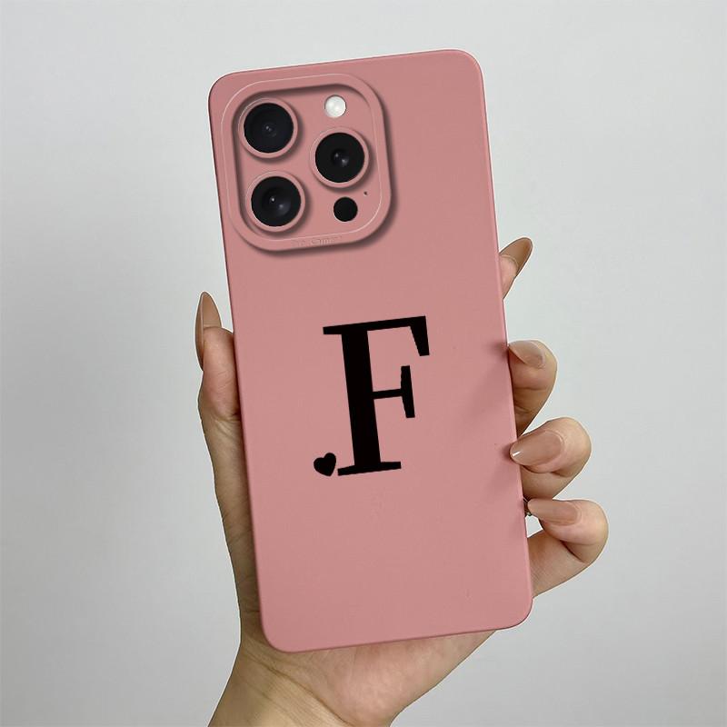 For iPhone 15 Pro Max Case iPhone 15 Plus Phone Case iPhone 15 Pro Cover iPhone 15 Cute Couple Initial Letters Skin Matte Cover