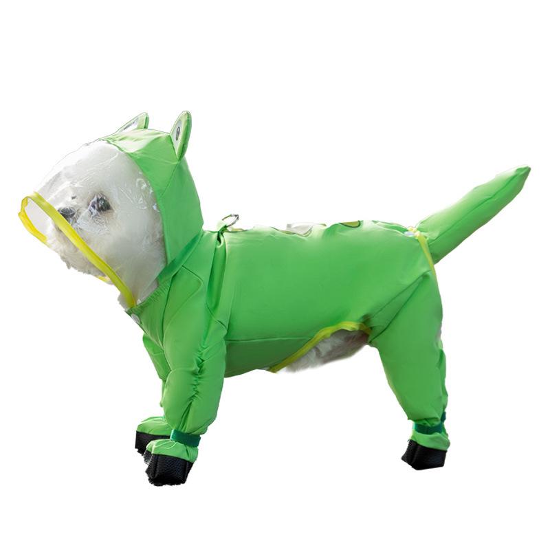 Bichon Frise Dog Raincoat: Full-Coverage, Waterproof, Four-Legged with Tail-Connected Design for Medium and Small Dogs