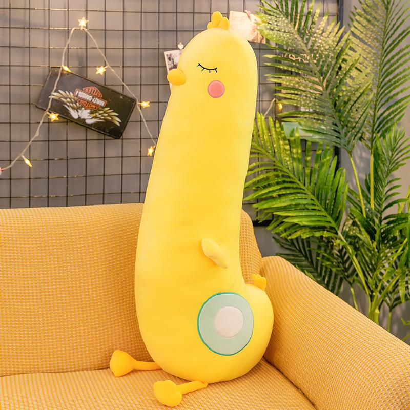 Cute Big Yellow Chicken Plush Toy Long Throw Pillow Girl Pinch Legs Large Rag Doll Holding Sleeping Doll