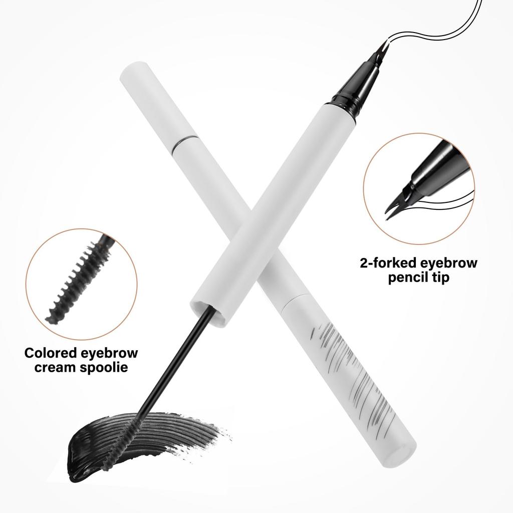 Boobeen Dual-Ended Eyebrow Pen with Colored Eyebrow Gel, Waterproof Eyebrow Pencil and Eyebrow Mascara Kit, Full Volume Eyebrow Makeup
