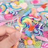 10Pcs Lollipop Prop Clay Candy Embellishment Rainbow Swirl Lollipop Lolly Random Candy Shaped Cake Decoration Party