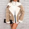 Faux Suede Jacket for Women Casual Lapel Thick Sherpa Lined Coat Winter Fuzzy Fleece