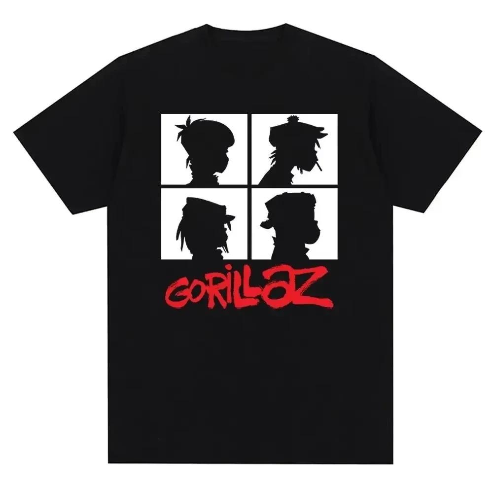 Music Band Gorillazs Punk Rock Print T Shirt 90s Casual Fashion Short Sleeve Plus Size T Shirt Unisex Graphic T Shirts